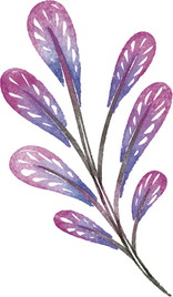 Watercolor Batik Purple Leaves